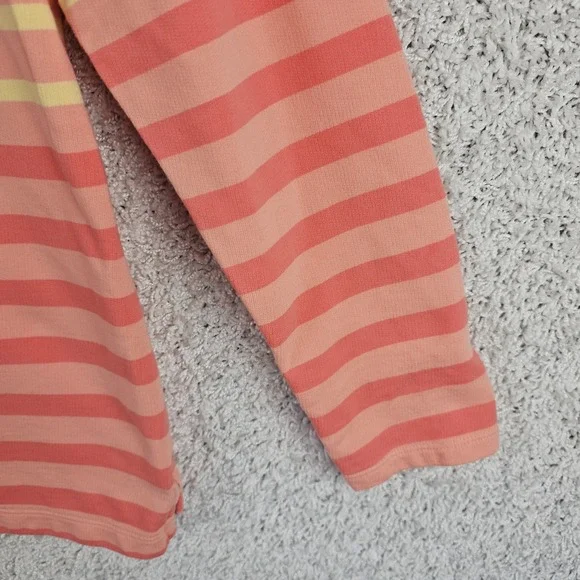 LL Bean Rugby Henley Coral Pink Long Sleeve Shirt Womens Medium Preppy Retro - Picture 10 of 16